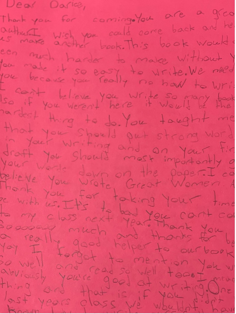 Harrison NY student letter